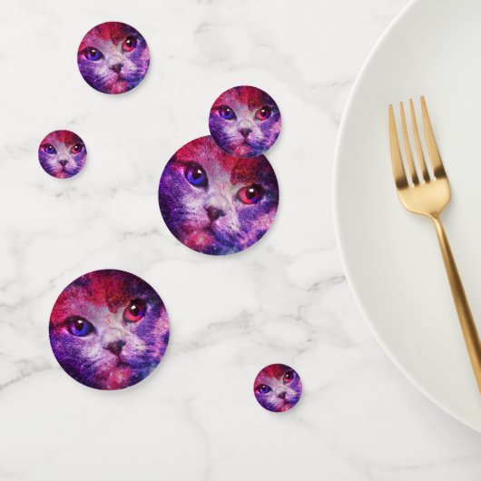 Paarse Galaxy Cat Confetti (Groep)