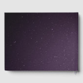 Paarse galaxy Celestial Starry Gold Moon Wedding Gastenboek (Achterkant)