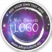Paarse Galaxy Cluster Business Logo Sticker (Voorkant)