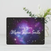 Paarse Galaxy Cluster Celebration of Life Kaart (Staand voorkant)