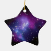 Paarse galaxy Cluster Celestial Space Photo Star Keramisch Ornament (Voorkant)