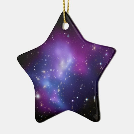 Paarse galaxy Cluster Celestial Space Photo Star Keramisch Ornament (Links)