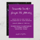 Paarse Galaxy Cluster Planetarium Weddending Kaart (Voorkant / Achterkant)