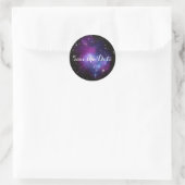 Paarse Galaxy Cluster sparen de Datum Ronde Sticker (Tas)