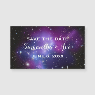 Paarse Galaxy Cluster Trouwkaart Save the Date