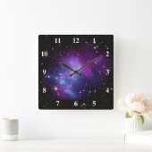 Paarse Galaxy Cluster Wall Clock Vierkante Klok (Huis)