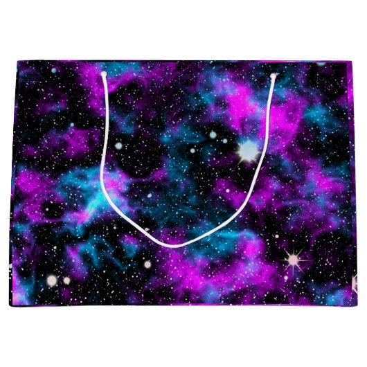 Paarse Galaxy Cosmic Space Stars Groot Cadeauzakje (Voorkant)