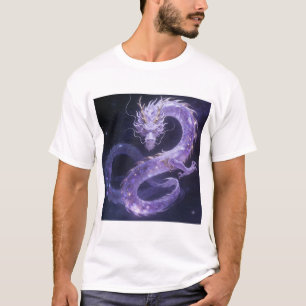 Paarse Galaxy Draak Mystieke Kosmische Draak Fan T-shirt