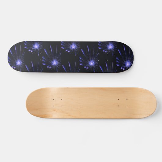 Paarse Galaxy Fractal Burst Art Skateboard (Horizontaal)