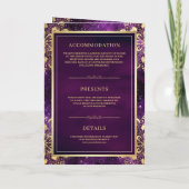 Paarse Galaxy Gouden Mandala QR Code Indiase Trouw (Achterkant)
