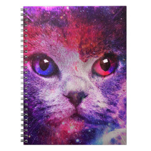 Paarse Galaxy Kat  Notitieboek
