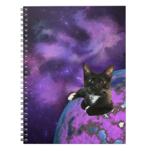 Paarse Galaxy Kitty Notitieboek