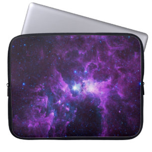 Paarse galaxy-laptophoes laptop sleeve