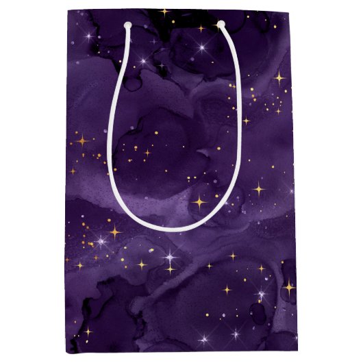 Paarse Galaxy-serie Design 8 Medium Cadeauzakje (Voorkant)