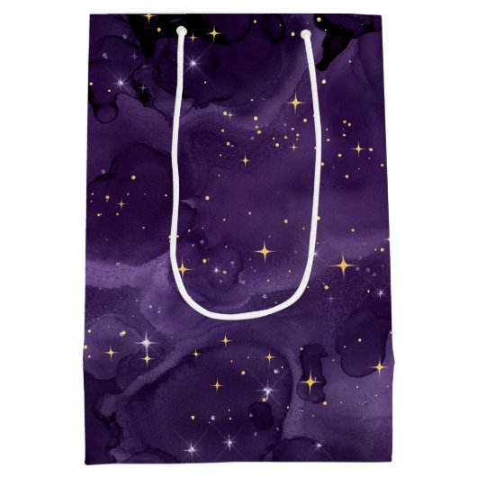 Paarse Galaxy-serie Design 8 Medium Cadeauzakje (Achterkant)