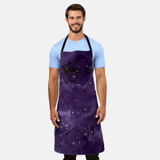 Paarse Galaxy-serie Design 8 Schort (Gedragen)