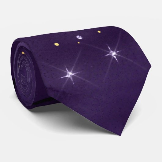Paarse Galaxy-serie Design 8 Stropdas (Opgerold)