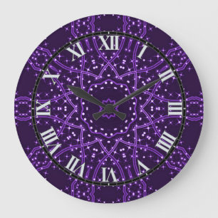 Paarse galaxy Stars wandklok Grote Klok