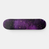 Paarse Galaxy Universe Gold Stars Sparkles Cosmic Skateboard (Horizontaal)