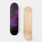 Paarse Galaxy Universe Gold Stars Sparkles Cosmic Skateboard (Voorkant)