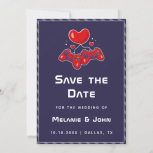Paarse gamer Joypad Geeky Nerdy Love Save The Date
