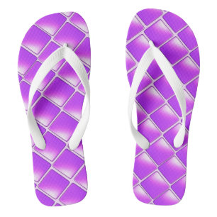 Paarse gearceerde diamanten teenslippers