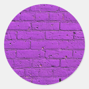 Paarse gebarsten wand ronde sticker