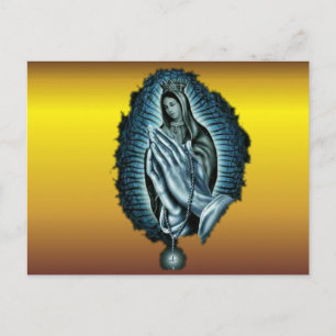 Paarse gebedde Maagd Mary Briefkaart