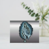 Paarse gebedde Maagd Mary Briefkaart (Staand voorkant)