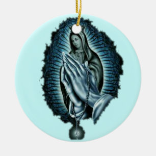 Paarse gebedde Maagd Mary Ornament
