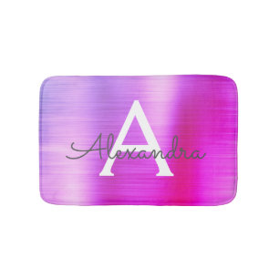 Paarse geborsteld Metaal Monogram Naam en Initiaal Badmat