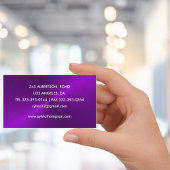 Paarse geborstelde metaalglans visitekaartje