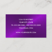 Paarse geborstelde metaalglans visitekaartje (Achterkant)