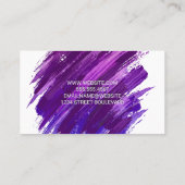 Paarse geborstelde verf visitekaartje (Achterkant)
