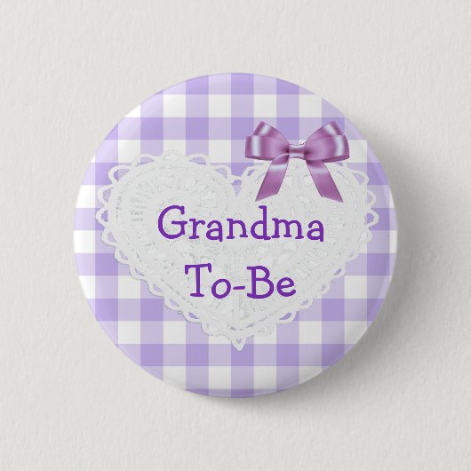 Paarse Gecontroleerde oma om Baby shower Button te (Voorkant)