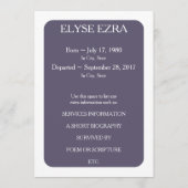 paarse gedenkkaarten programma (Achterkant)