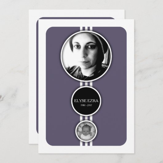 paarse gedenkkaarten programma (Voorkant / Achterkant)