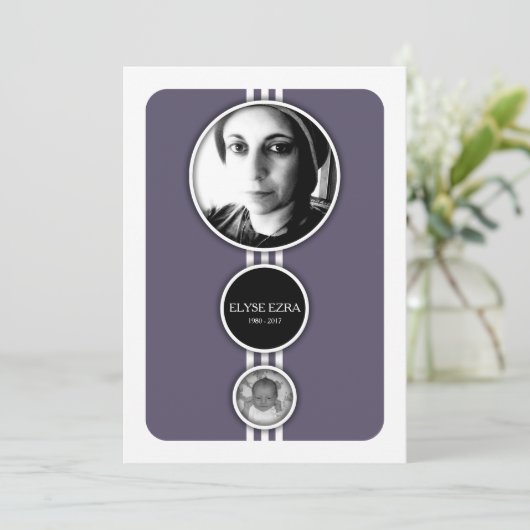 paarse gedenkkaarten programma (Staand voorkant)