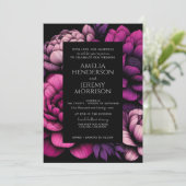 Paarse gedurfde bloem met QR-code Kaart (Staand voorkant)