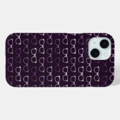 Paarse Geeky Hipster Glazen Patroon Case-Mate iPhone Case (Achterkant (horizontaal))