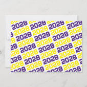 Paarse & Geel 3 Foto Afstuderen Uitnodiging (Achterkant)