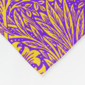   paarse geel bloemmotief fleece deken (Hoek)