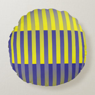 Paarse geel gestreepte dessin rond kussen