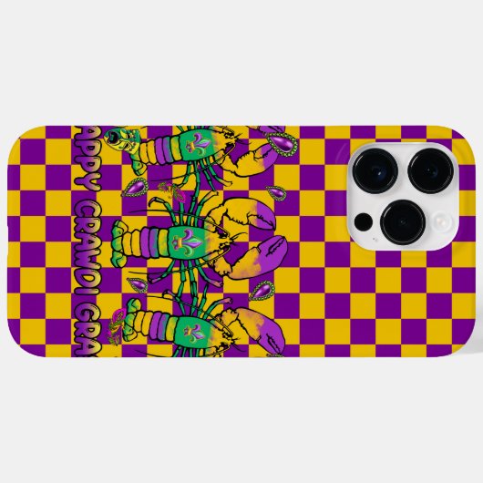 PAARSE GEEL GROENE MARDI GRAS LOBSTERS Case-Mate iPhone CASE (Achterkant (horizontaal))
