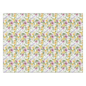 Paarse Geel Witte Groene Floral Elegant Chic Tafelkleed (Voorkant (Horizontaal))