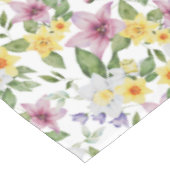 Paarse Geel Witte Groene Floral Elegant Chic Tafelkleed (Gekanteld)