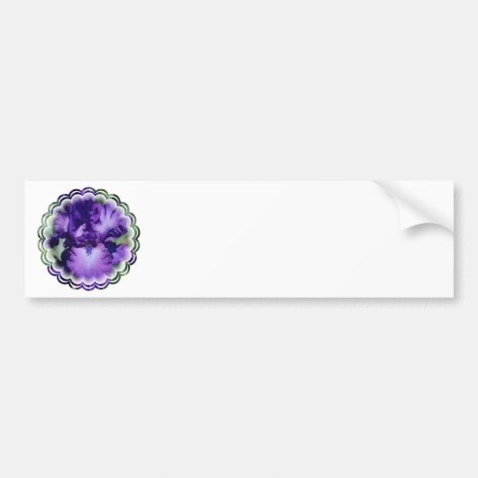 Paarse gekaarde Iris Bumpersticker (Voorkant)