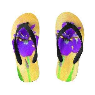 Paarse gekaarde irisschilderingen - Kute Original Kinder Teenslippers