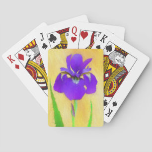 Paarse gekaarde irisschilderingen - Kute Original Pokerkaarten