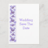 Paarse Gekleurde Bloemen Hart Wedding Save The Dat Aankondigingskaart (Voorkant)
